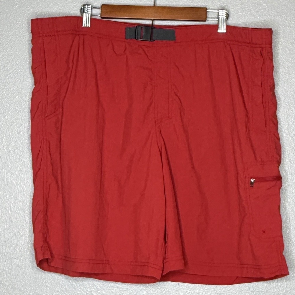 Columbia Swim Trunks Mens Red Omni Shade Cargo Shorts Fishing Hiking XL 42 Waist